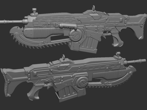 Lancer Assault Rifle Gears of War 3D Принт Модель