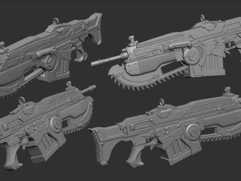 Lancer Assault Rifle Gears of War 3D Принт Модель