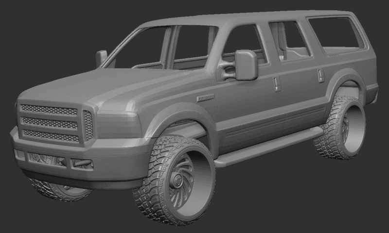 Excursion car 3D Print Model .c4d .max .obj .3ds .fbx .stl .blend