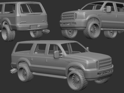 Excursion car 3D 프린트 모델