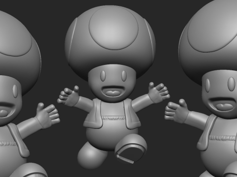 Toad Super Mario Bros 3D Print Model
