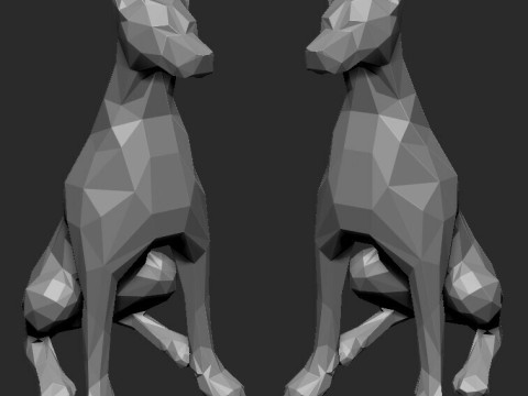 Doberman low poly 3D Print Model