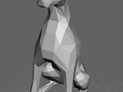 Doberman laag poly 3D printmodel