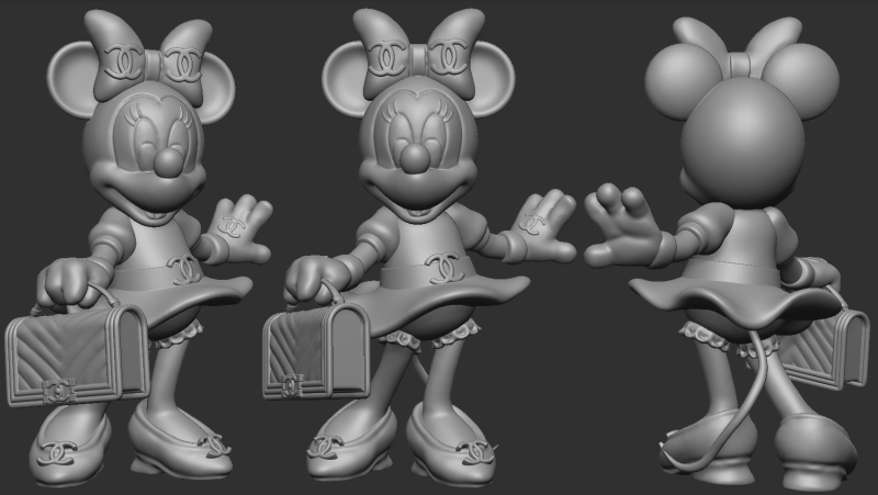 Minnie Mouse 3Dプリントモデル .c4d .max .obj .3ds .fbx .stl .blend 