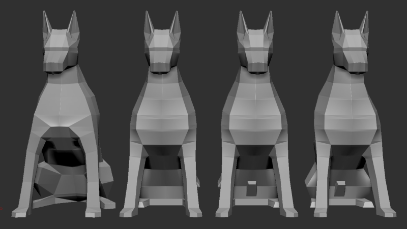 Pack Doberman low poly Modèles 3D en vedette .c4d .max .obj .3ds .fbx .stl .blend