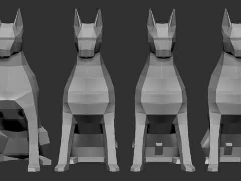 Doberman düşük poli paketi 3D Baskı Modeli