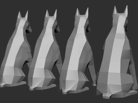 Pack Doberman low poly Modèles 3D en vedette
