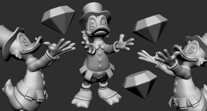 Scrooge McDuck Pack 3D Принт Модель .c4d .max .obj .3ds .fbx .stl .blend