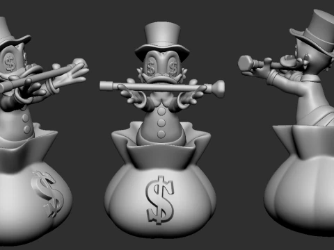 Scrooge McDuck Pack 3D Print Model