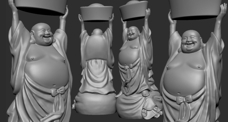 Smiling Buddha - Buddha - Buda Modèles 3D en vedette .c4d .max .obj .3ds .fbx .stl .blend