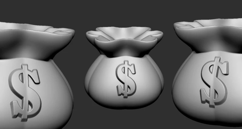 Money Bag 3D Print Model .c4d .max .obj .3ds .fbx .stl .blend 