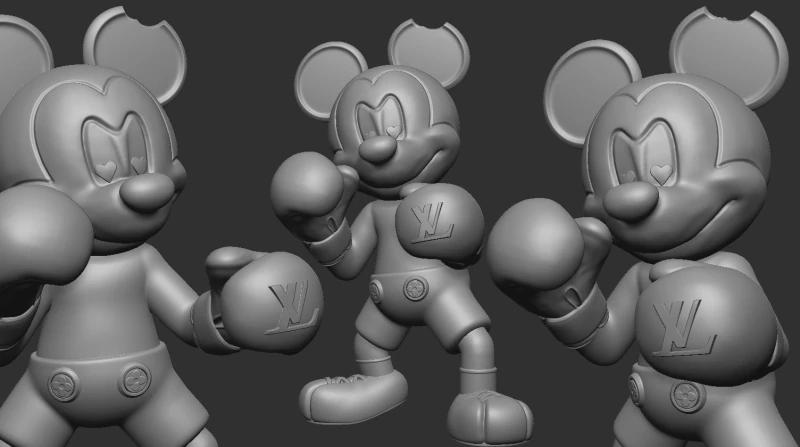 Mickey Mouse Boxeador versin Louis Vuitton 3D Print Model .c4d .max .obj .3ds .fbx .stl .blend 