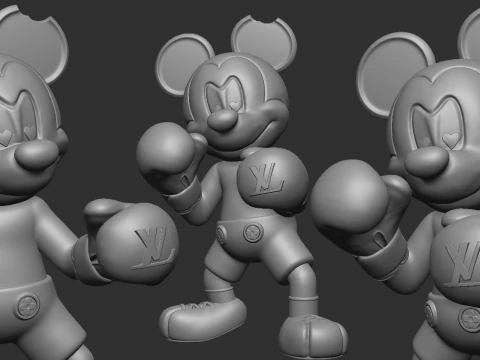 Boxeador Mickey Mouse vers&atilde;o Louis Vuitton Modelo de Impressão 3D