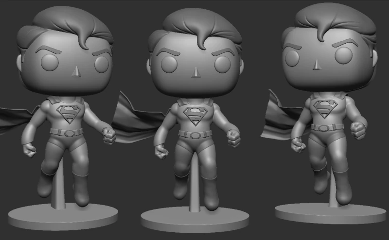 SUPERMAN Funko pop 3D Print Model .c4d .max .obj .3ds .fbx .stl .blend 