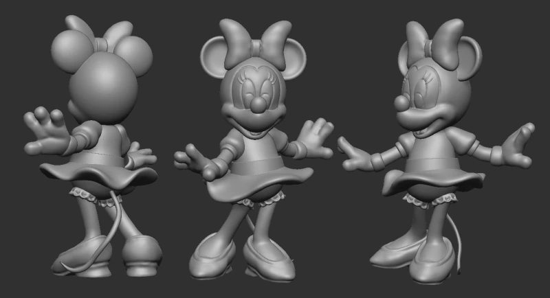 Minnie Mouse 3D Print Model .c4d .max .obj .3ds .fbx .stl .blend 