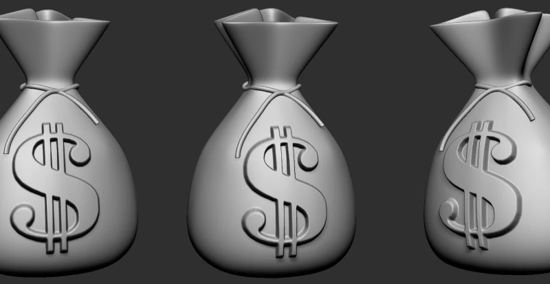 Money Bag 3D Print Model .c4d .max .obj .3ds .fbx .stl .blend 