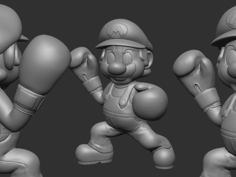 Mario Bros Boxing Model Cetak 3D