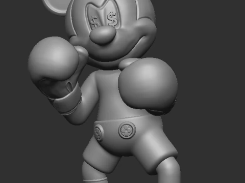 Boxe Mickey Mouse - Mickey Mouse boxeador Modèles 3D en vedette