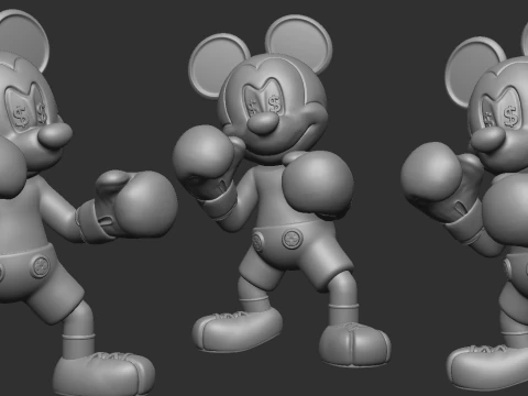 Mickey Mouse boxing - Mickey Mouse boxeador 3D Print Model