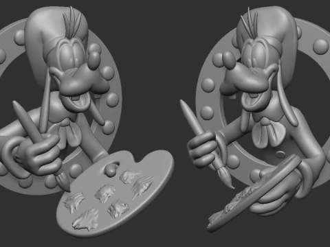 Goofy Painter 3D Print Model