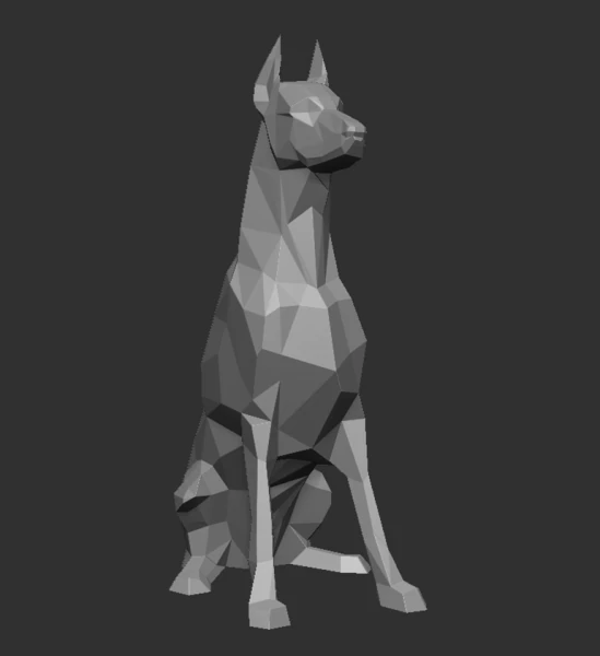 Доберман низкополигональная 3D Принт Модель .c4d .max .obj .3ds .fbx .stl .blend