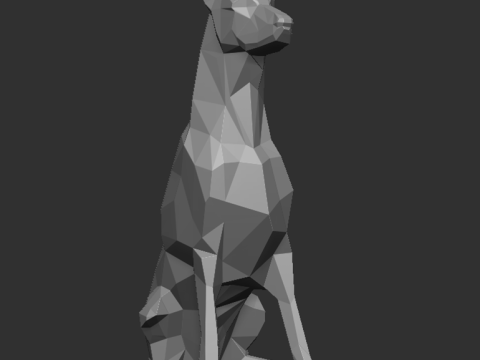Doberman low poly 3D Print Model