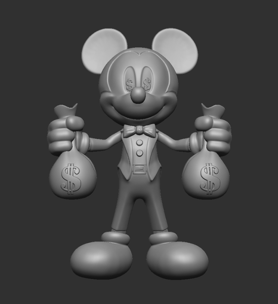 Mickey Mouse dollar 3D-Druckmodell .c4d .max .obj .3ds .fbx .stl .blend