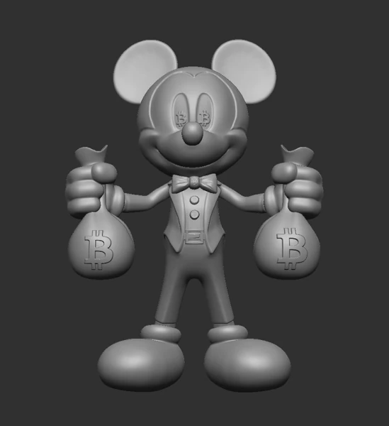Mickey Mouse BTC Modèles 3D en vedette .c4d .max .obj .3ds .fbx .stl .blend