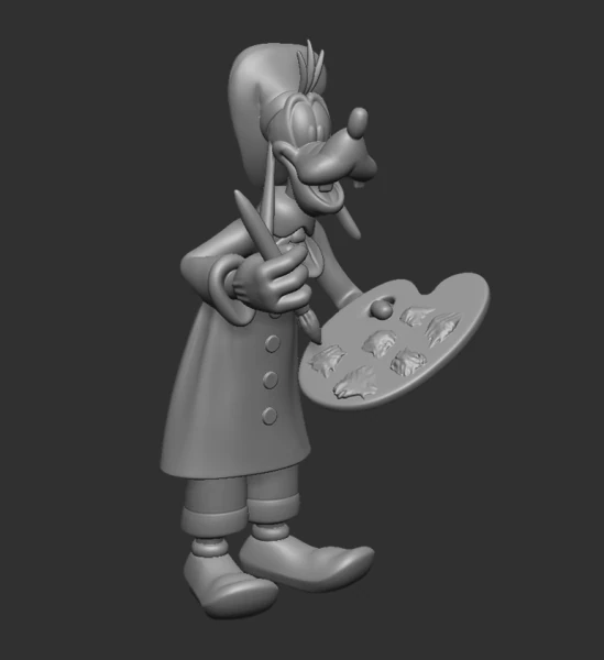 Goofy Painter - Goofy Pintor 3D Print Model .c4d .max .obj .3ds .fbx .stl .blend