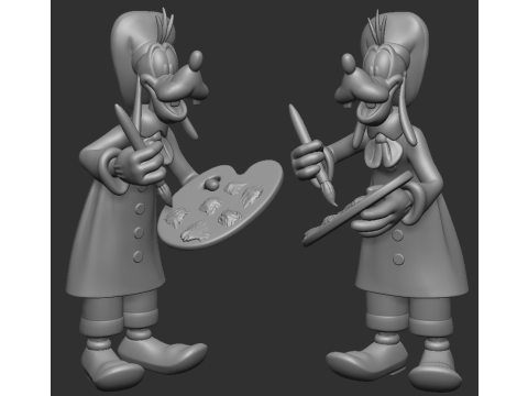 Goofy Painter - Goofy Pintor Modelo de Impressão 3D