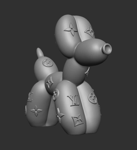 Balloon Dog Louis Vuitton 3D Print Model .c4d .max .obj .3ds .fbx .stl .blend 