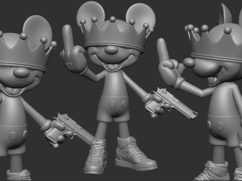 MICKEY MOUSE BAD 3D 프린트 모델