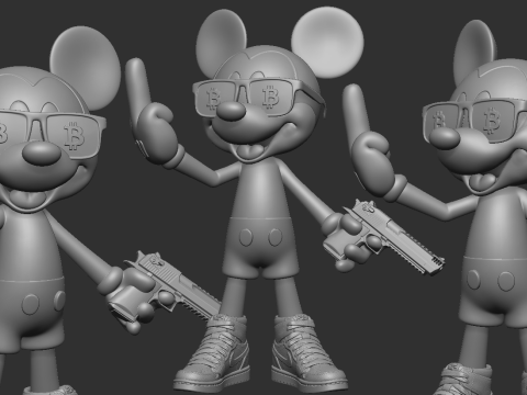 MICKEY MOUSE BAD BIT COIN 3D Print Model