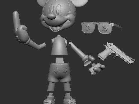 MICKEY MOUSE BAD BIT COIN 3D Print Model