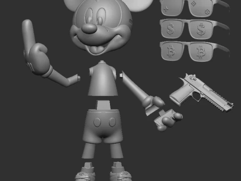 Пакет очков Микки Маус 3D Принт Модель