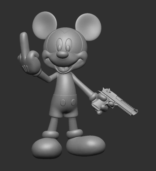 MICKEY MOUSE BAD 3D Print Model .c4d .max .obj .3ds .fbx .stl .blend 