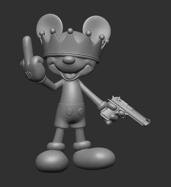 MICKEY MOUSE BAD 3D Print Model .c4d .max .obj .3ds .fbx .stl .blend 