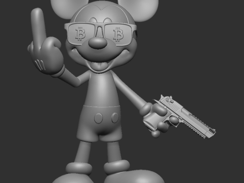 MICKEY MOUSE BIT COIN 3D Print Model
