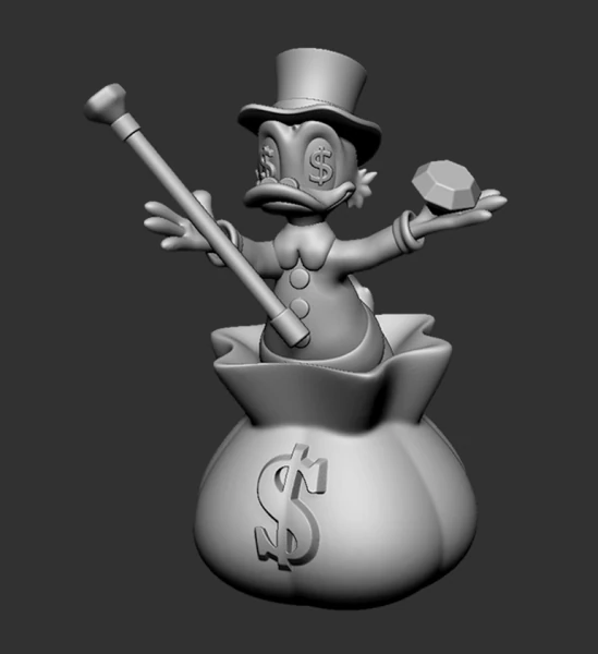 Scrooge McDuck Diamond 3D Model .c4d .max .obj .3ds .fbx .stl .blend