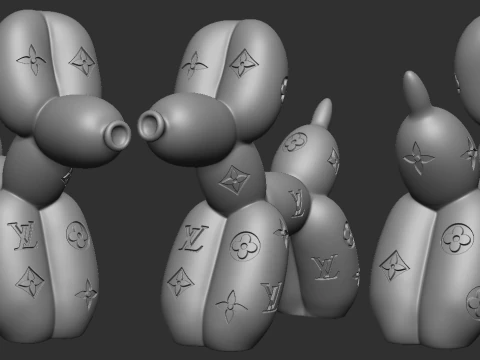 Chien Ballon Modèle 3D