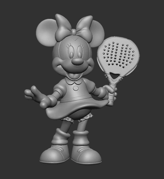 Minnie Mouse Padel player 3D Model .c4d .max .obj .3ds .fbx .stl .blend