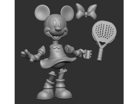 Minnie Mouse Padel player Modelo 3D