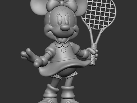Minnie Mouse Tennis player 3D Model