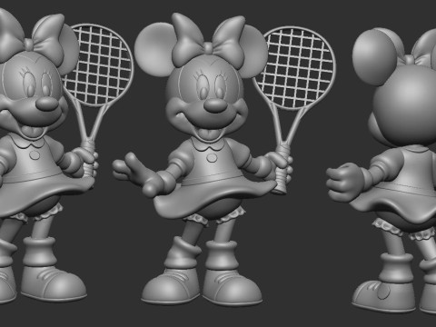 Minnie Mouse Tennis player 3D Model