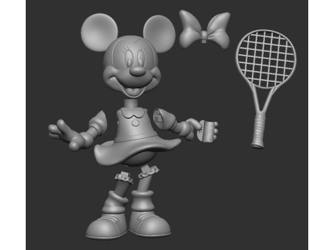 Minnie Mouse Tennis player 3D Model