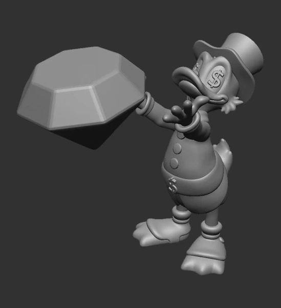 Scrooge McDuck 3D Model .c4d .max .obj .3ds .fbx .stl .blend