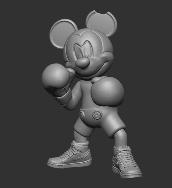 MICKEY MOUSE BOXING 3D-printmodel .c4d .max .obj .3ds .fbx .stl .blend