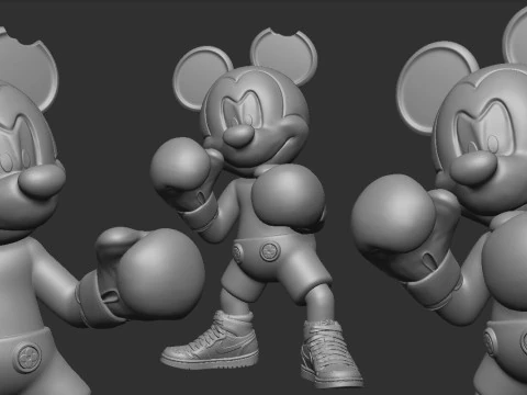 MICKEY MOUSE BOXING 3D Print Model