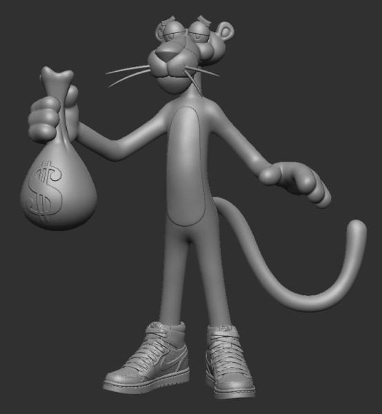 Pink Panther 3D 打印模型 .c4d .max .obj .3ds .fbx .stl .blend 