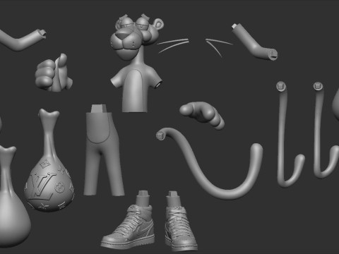 Pink Panther 3D 打印模型